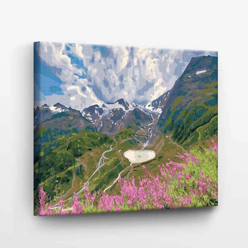 Alpių ežero vaizdas