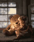 Little Girl and Teddy Bear