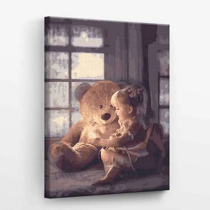 Little Girl and Teddy Bear