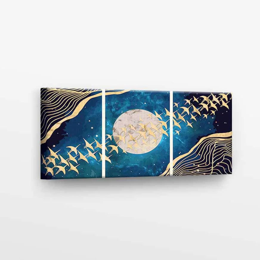 Golden Birds and Moon