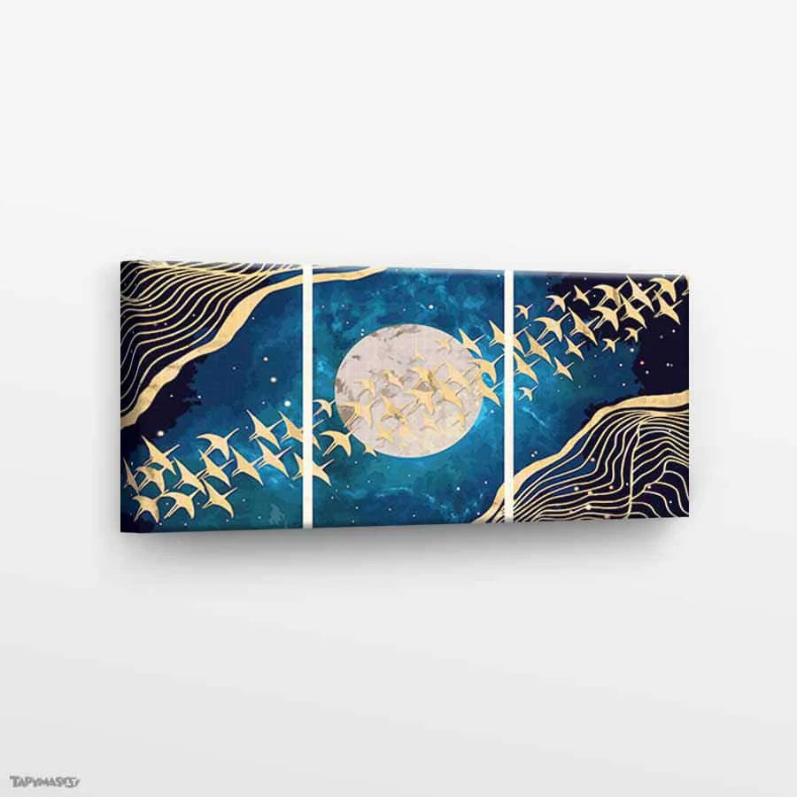 Golden Birds and Moon