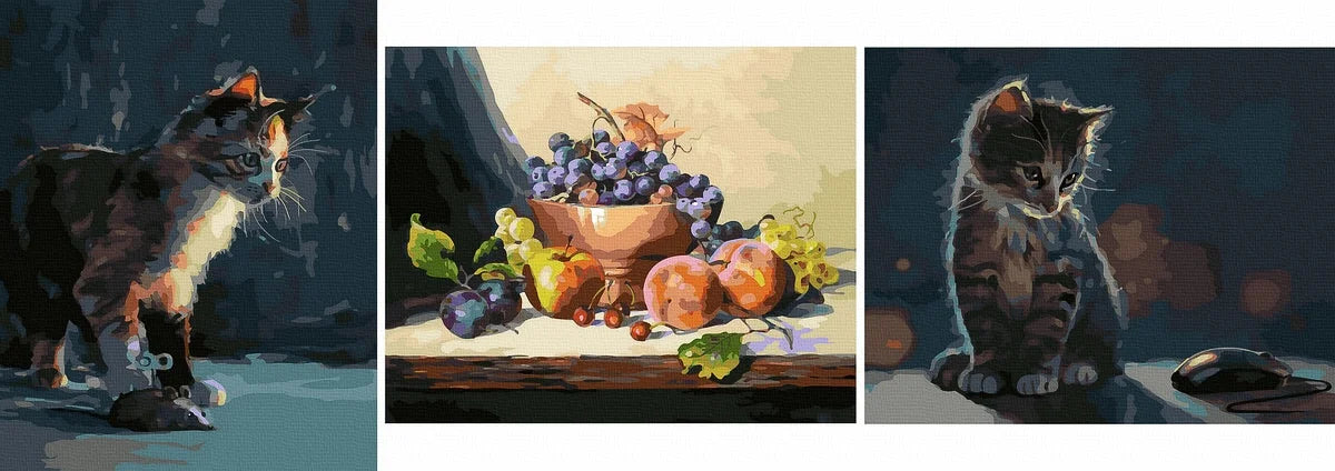 Playful Cats & Fruits