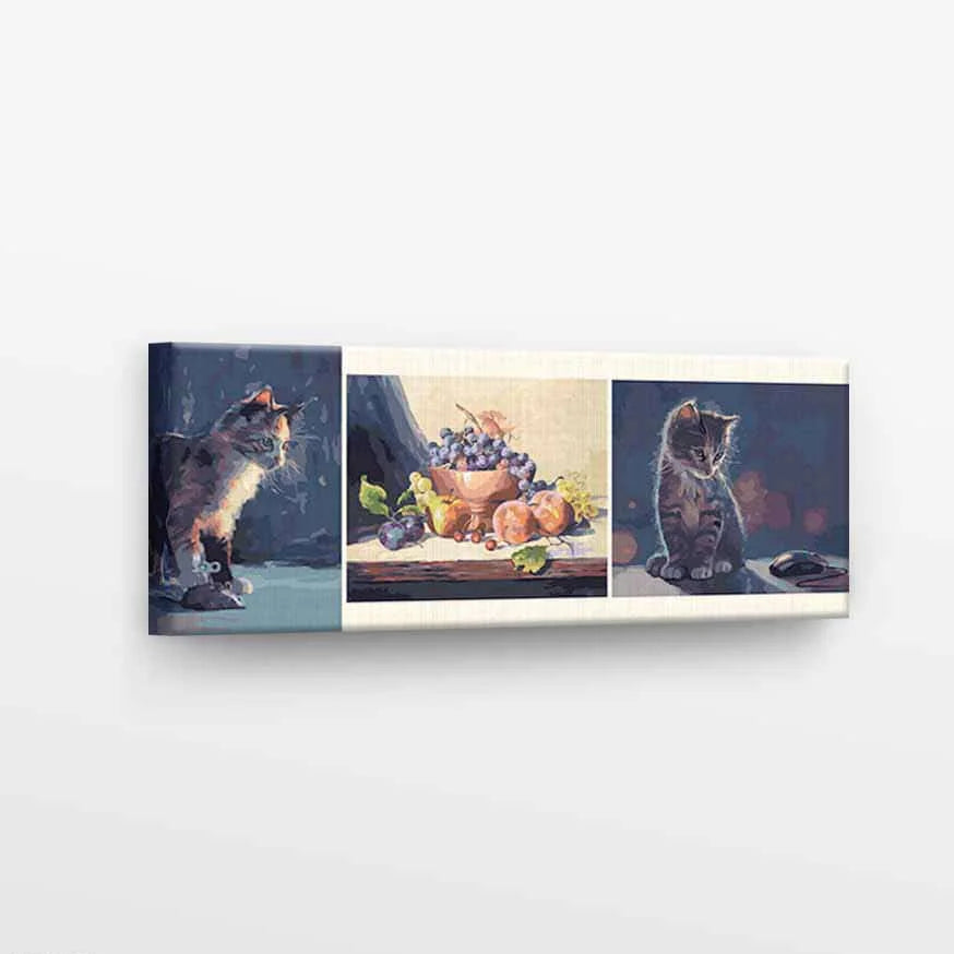 Playful Cats & Fruits