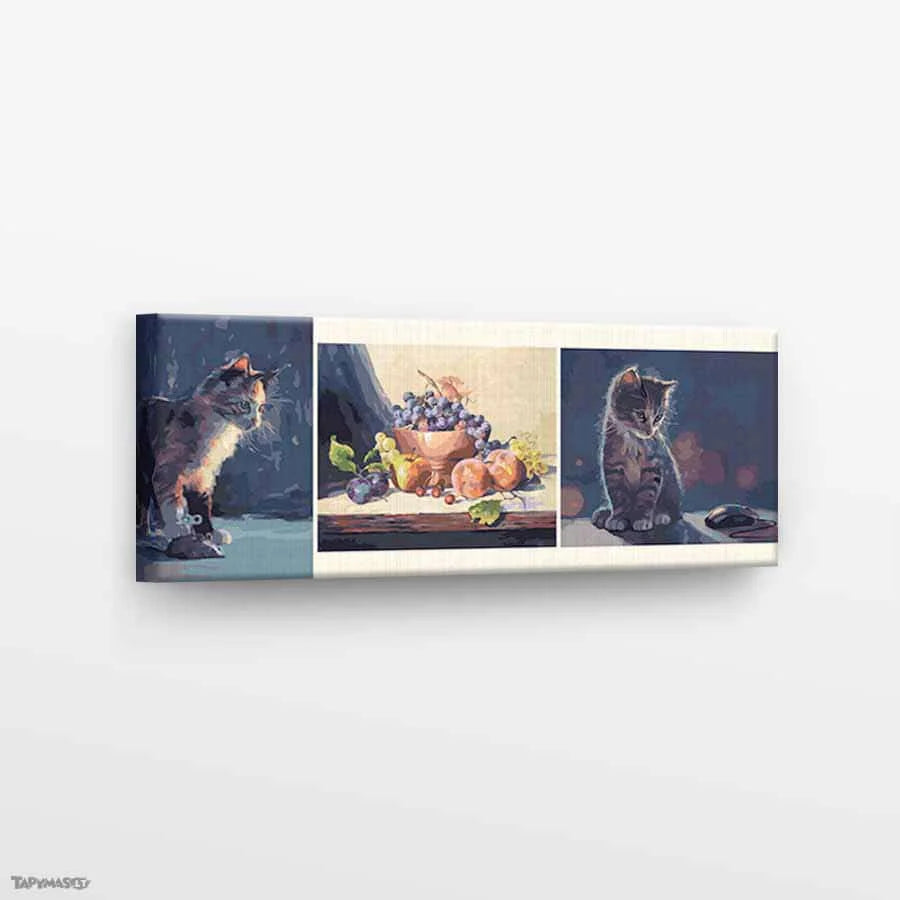 Playful Cats & Fruits